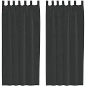 vidaXL Voile Vorhänge mit Stangentaschen 2 Stk. Schwarz