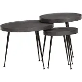 vidaXL Couchtisch 3 Stk. Schwarz Holzwerkstoff