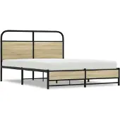 vidaXL Bettgestell ohne Matratze 140x190 cm Sonoma-Eiche Holzwerkstoff