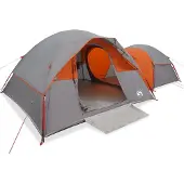vidaXL Campingzelt 5 Personen Grau und Orange Wasserdicht