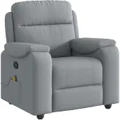 vidaXL Massagesessel Hellgrau Stoff