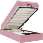 vidaXL Ottoman-Bett mit Matratze Rosa 90x200 cm Samt