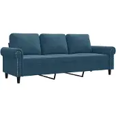 vidaXL 3-Sitzer-Sofa Blau 180 cm Samt
