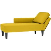 vidaXL Chaiselongue mit Kissen und Rechter Armlehne Gelb Samt