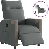 vidaXL Relaxsessel Elektrisch Dunkelgrau Stoff