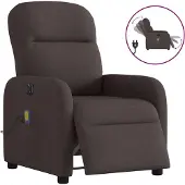 vidaXL Massagesessel Elektrisch Dunkelbraun Stoff