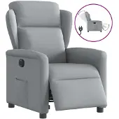 vidaXL Relaxsessel Elektrisch Hellgrau Stoff