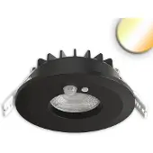 ISOLED LED Einbaustrahler Vario-68 mit PIR-Sensor 6W, 60°, 2700/3000/4000/6000K, IP65, CRI90, schwarz 117342