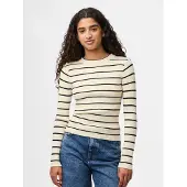 Pieces Rundhalspullover "PCMIRA NEW LS O-NECK KNIT NOOS BC" Viskosemischung