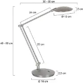 Steinhauer Schreibtischlampe Zenith, dimmbar, alu / grau / zink, für Arbeitszimmer / Büro, Metall, Modern, Tischlampe