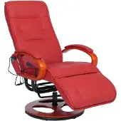 Mendler Relaxsessel Terni II mit Massage Leder, rot