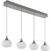 Globo LED Pendelleuchte Lui 32W warmweiss Nickel matt Metall Glas 150x90cm