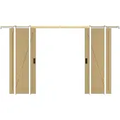 Vente-unique Doppel-Schiebetür mit Galandage-System - Holz & MDF - Holzfarben hell - 2 x 205 x 73 cm - BALERMA