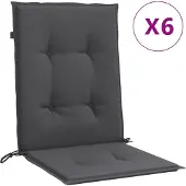 vidaXL Niedriglehner-Auflagen 6 Stk Melange Anthrazit 100x50x4cm Stoff