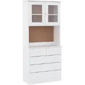 vidaXL Highboard ALTA Weiß 77x35x165 cm Massivholz Kiefer