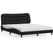 vidaXL Bettgestell ohne Matratze "Hvar" Schwarz 160x200 cm Kunstleder