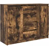 vidaXL Sideboard mit Schubladen Räuchereiche 100,5x35x76 cm