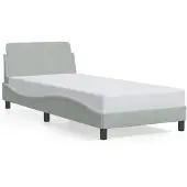 vidaXL Bettgestell "Dover" Hellgrau 90x200 cm Samt