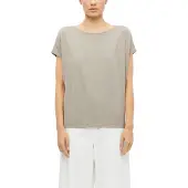 s.Oliver T-Shirt , Damen, Gr. 34, taupe, Jersey, Obermaterial: 95% Viskose, 5% Elasthan, regular fit taillenbedeckt, Rundhals, Shirts T-Shirt, mit Markenlabel