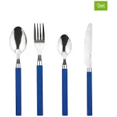 Bergner Happie Blue - 24-teiliges Edelstahl-Besteckset in Blau