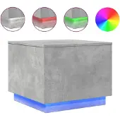 vidaXL Couchtisch mit LED-Leuchten Betongrau 50x50x40 cm