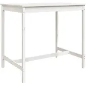 vidaXL Gartentisch Weiß 121x82,5x110 cm Massivholz Kiefer
