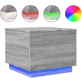 vidaXL Couchtisch mit LED-Leuchten Grau Sonoma 50x50x40 cm