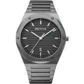 Bering Herrenuhr 19742-777, klassisch in graphitgrauer Mode.