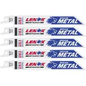 Lenoxx Säbelsägeblatt 618R, HSS-Bi-Metall, L 152 mm x B 19 mm, TPI 18, T2 Technology, 5 Stück