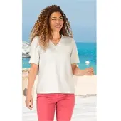 DW-Shop Baumwoll-Mix-Shirt in creme in Größe 40/42 von , Creme, 40/42