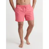 Jack & Jones Badeshorts "JPSTMAUI SPLASH MAGIC SWIM SHORTS", Herren, Gr. M, N-Gr, rosa (hot coral), Web, Polyester, unifarben, Badehosen Badeshorts