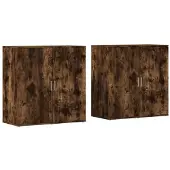 vidaXL Sideboards 2 Stk. Räuchereiche 79x38x80 cm Holzwerkstoff