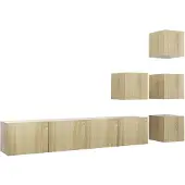 vidaXL 6-tlg. TV-Schrank-Set Sonoma-Eiche Holzwerkstoff