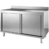 CombiSteel Arbeitsschrank mit 2 Türen Aufkantung aus Edelstahl 1200x700x850mm