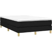 vidaXL Boxspringbett mit Matratze Schwarz 120x190 cm Stoff