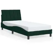 vidaXL Bettgestell ohne Matratze "Hanko" Dunkelgrün 90x190 cm Samt