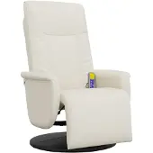vidaXL Massagesessel mit Fußteil Creme Kunstleder