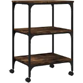 vidaXL Druckerständer 3 Ablagen Räuchereiche 50x41x75 cm Holzwerkstoff