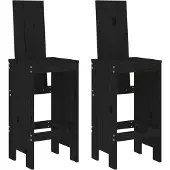 vidaXL Barhocker 2 Stk. Schwarz 40x42x120 cm Massivholz Kiefer