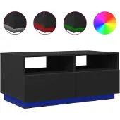 vidaXL Couchtisch mit LED-Leuchten Schwarz 90x49x40 cm