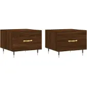 vidaXL Couchtische 2 Stk. Braun Eichen-Optik 50x50x40 cm Holzwerkstoff