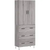vidaXL Highboard Grau Sonoma 69,5x34x180 cm Holzwerkstoff