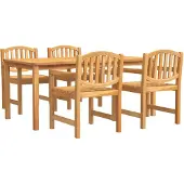 vidaXL 5-tlg. Garten-Essgruppe Massivholz Teak