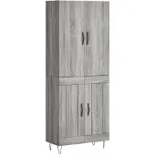 vidaXL Highboard Grau Sonoma 69,5x34x180 cm Holzwerkstoff