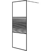 vidaXL Duschwand für Begehbare Dusche Schwarz 80x195 cm ESG-Glas Klar