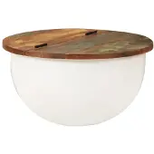 vidaXL Couchtisch Weiß 50x27 cm Altholz Massiv
