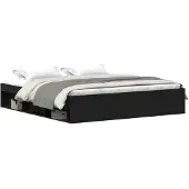 vidaXL Bettgestell ohne Matratze Schwarz Eichen-Optik 200x200 cm