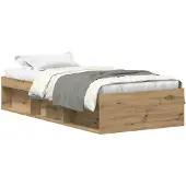vidaXL Bettgestell ohne Matratze Artisan-Eiche 90x200cm Holzwerkstoff