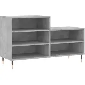 vidaXL Schuhregal Betongrau 102x36x60 cm Holzwerkstoff