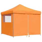 vidaXL Partyzelt Faltbar Pop-Up mit 4 Seitenteilen Orange